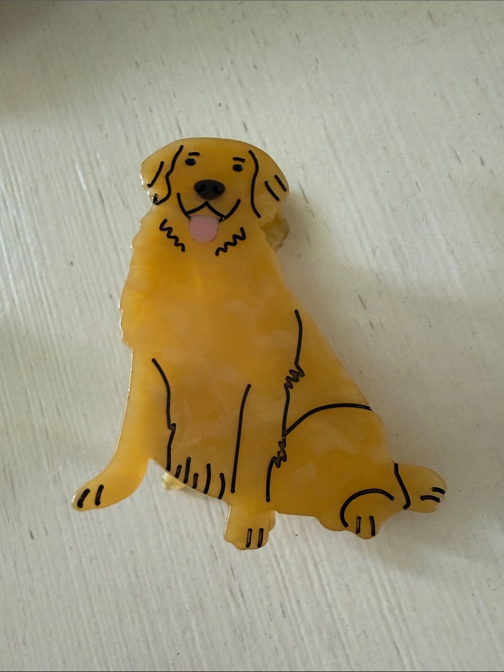 Golden Dog Hair Claw Clip Listing